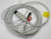 ECG Cable AAMI Straight One-Piece 3-Lead Snap 
