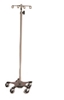 Stainless Steel Foot Controlled IV Pole, 5-Leg 22". Base, 4 Hook Top 
